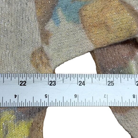 VTG Gabriella T Sweater Women's 1X Italy Cupid Angel Sparkle Beige Lambswool NWT - Picture 9 of 10